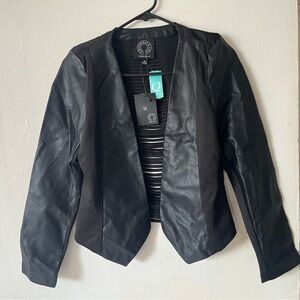 Black Faux Leather Women's Jacket